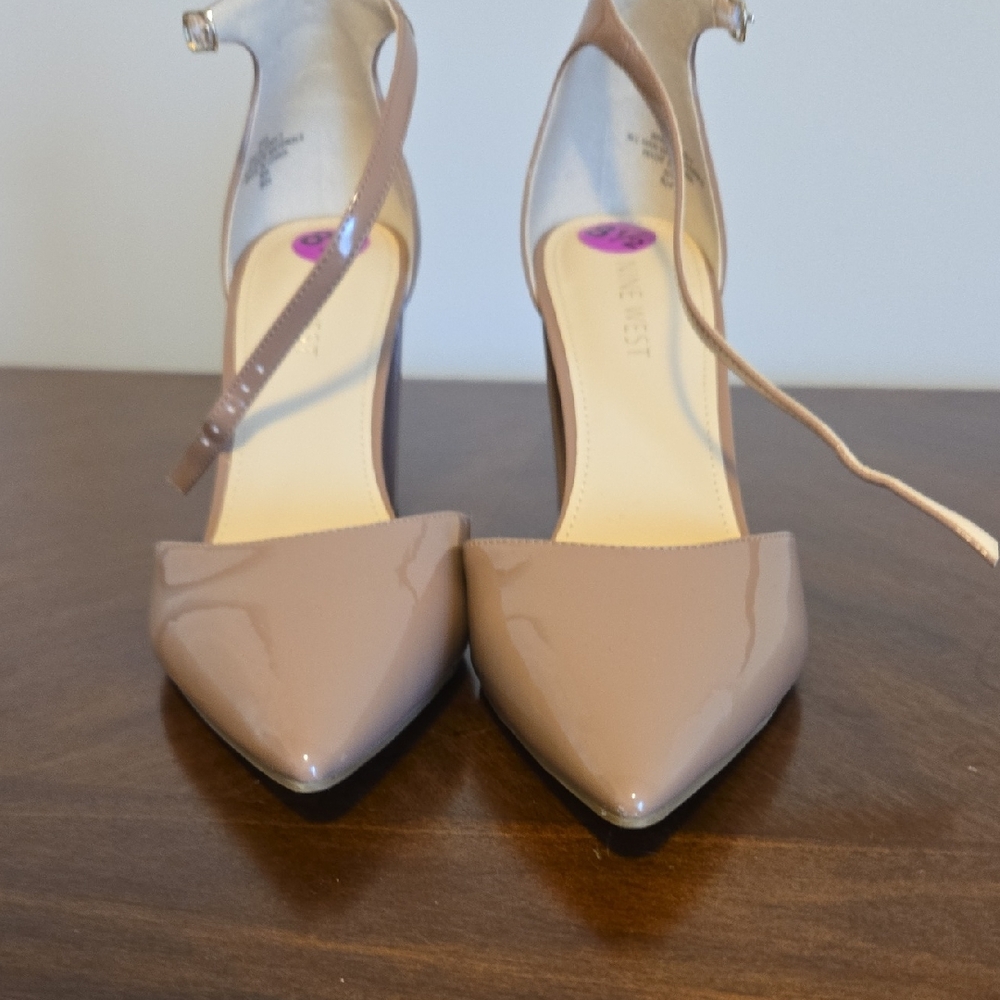 Nine West Nude Patent Heels